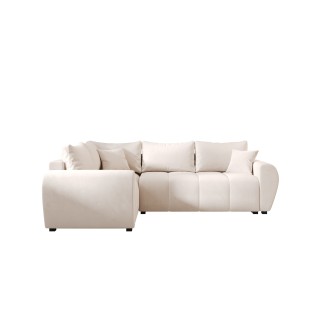 Canapé d’angle convertible MOLIA PLUS en tissu aspect velours