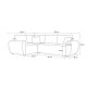 Canapé d’angle convertible MOLIA PLUS en tissu aspect velours