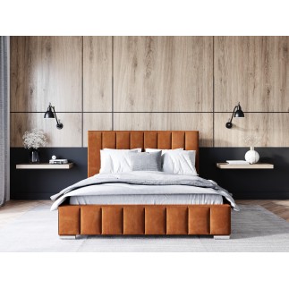 Lit ADALIA en velours avec coffre de rangement 