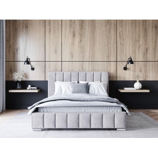 Lit ADALIA en velours avec coffre de rangement 