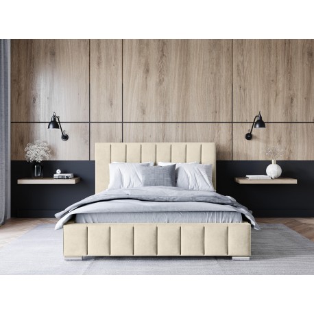 Lit ADALIA en velours avec coffre de rangement 