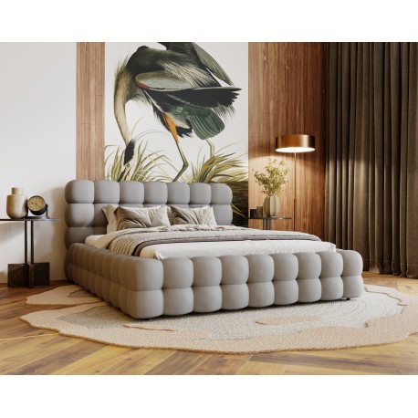 Lit CANDIA en velours avec coffre de rangement