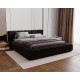 Lit COMIA en velour avec coffre de rangement 