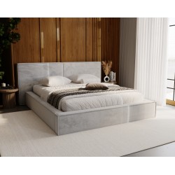 Lit KENZA en velours avec coffre de rangement 
