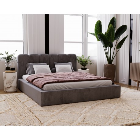 Lit Moderne LUNIA velours