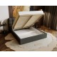 Lit OLINO en tissu bouclette avec coffre