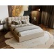Lit OLINO en tissu bouclette avec coffre