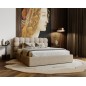 Lit OLINO en tissu bouclette avec coffre 
