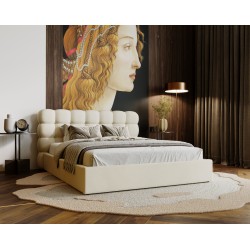 Lit OLINO en tissu velour avec coffre 