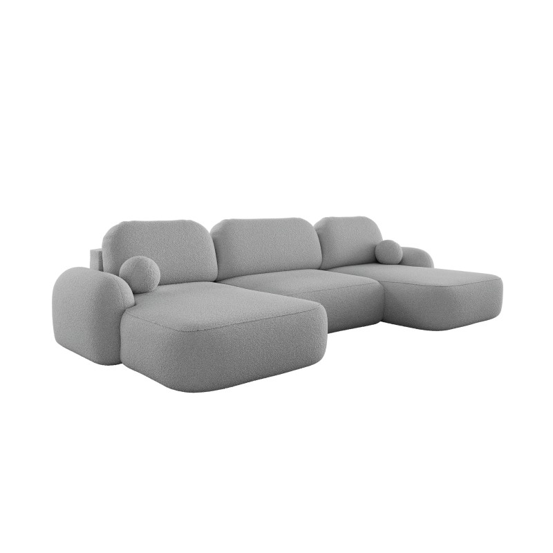 Canapé d'angle panoramique en Tissu Bouclette Morizia style Japandi Canapé d'angle panoramique en Tissu Bouclette Morizia style Japandi