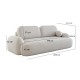 Canapé convertible 3 places en Tissu Bouclette Morizia style Japandi