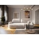 Canapé convertible 3 places en Tissu Bouclette Morizia style Japandi