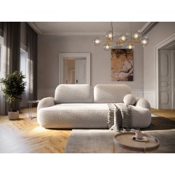 Canapé convertible 3 places en Tissu Bouclette Morizia style Japandi