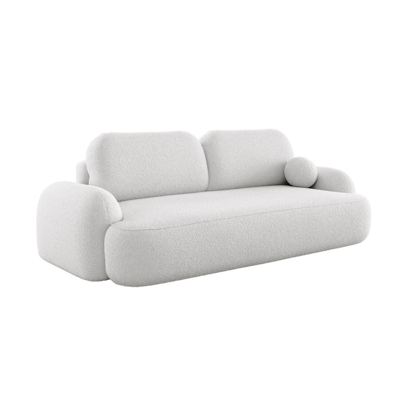 Canapé convertible 3 places en Tissu Bouclette Morizia style Japandi Canapé convertible 3 places en Tissu Bouclette Morizia style Japandi