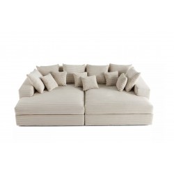 Canapé droit 4 places CALDERO BIS - assise profonde - velours côtelé gros maille