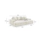 Canapé droit 4 places CALDERO BIS - assise profonde - velours côtelé grosse maille Canapé droit 4 places CALDERO BIS - assise profonde - velours côtelé grosse maille