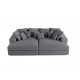 Canapé droit 4 places CALDERO BIS - assise profonde - velours côtelé gros maille