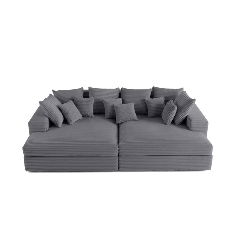 Canapé droit 4 places CALDERO BIS - assise profonde - velours côtelé grosse maille Canapé droit 4 places CALDERO BIS - assise profonde - velours côtelé grosse maille