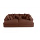 Canapé droit 4 places CALDERO BIS - assise profonde - velours côtelé gros maille