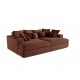 Canapé droit 4 places CALDERO BIS - assise profonde - velours côtelé gros maille