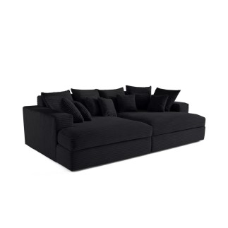 Canapé droit 4 places CALDERO BIS - assise profonde - velours côtelé grosse maille