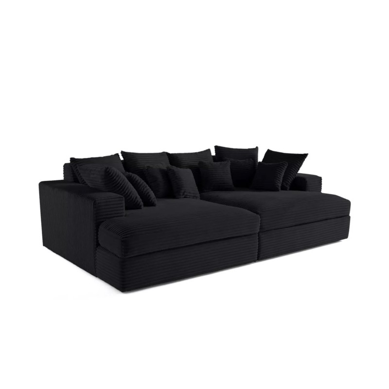 Canapé droit 4 places CALDERO BIS - assise profonde - velours côtelé grosse maille Canapé droit 4 places CALDERO BIS - assise profonde - velours côtelé grosse maille