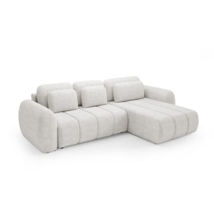Canapé d’angle convertible CIANTI – grand canapé lit 304 cm avec coffre de rangement