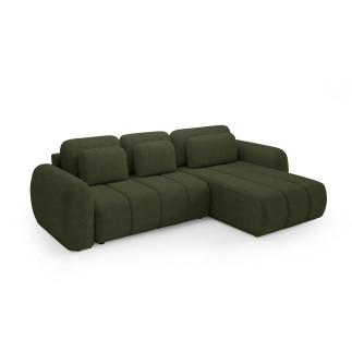 Canapé d’angle convertible CIANTI – grand canapé lit 304 cm avec coffre de rangement