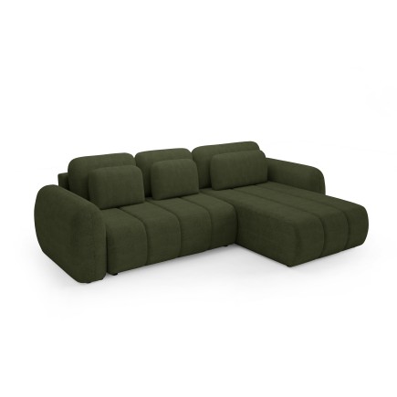 Canapé d’angle convertible CIANTI – grand canapé lit 304 cm avec coffre de rangement