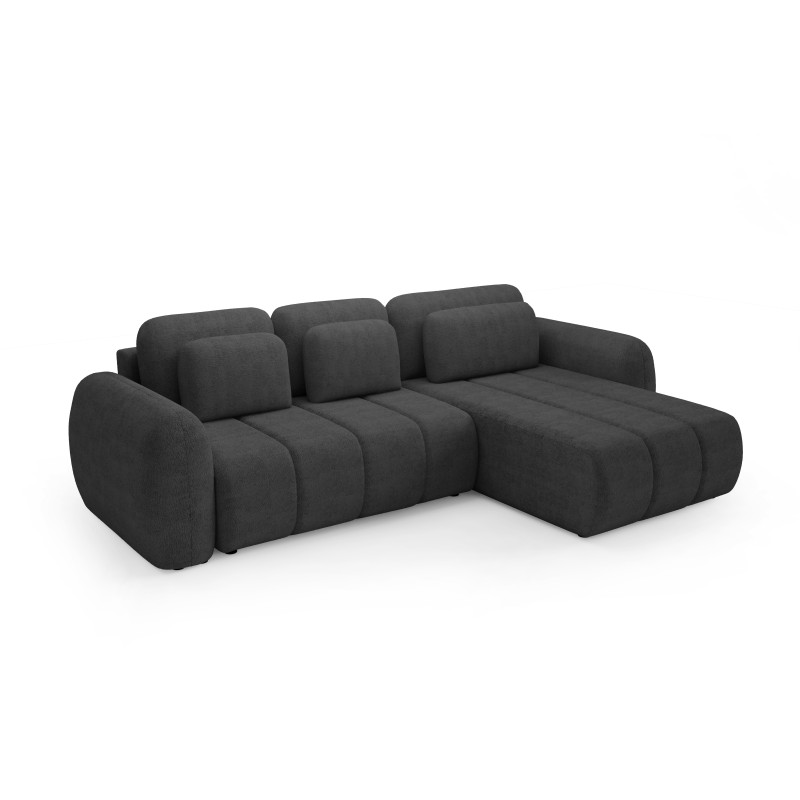 Canapé d’angle convertible CIANTI – grand canapé lit 304 cm avec coffre de rangement