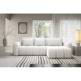 Canapé d’angle convertible CIANTI – grand canapé lit 304 cm avec coffre de rangement