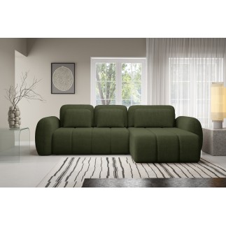 Canapé d’angle convertible CIANTI – grand canapé lit 304 cm avec coffre de rangement