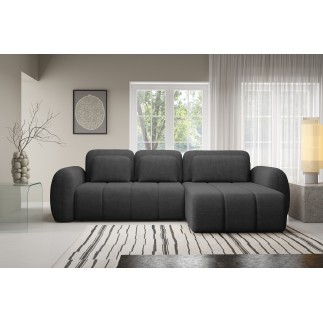 Canapé d’angle convertible CIANTI – grand canapé lit 304 cm avec coffre de rangement