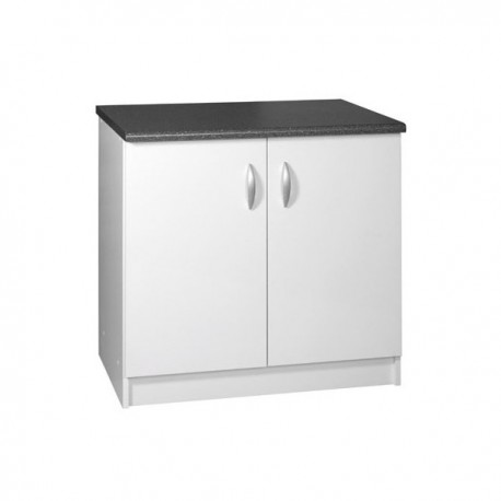 Meuble bas cuisine sous-évier 2 portes 90 cm OXANE