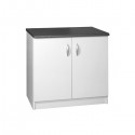 Meuble bas cuisine sous-évier 2 portes 90 cm OXANE