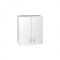 Meuble de cuisine haut 2 portes 60 cm OXANE laqué brillant avec 1 étagère