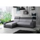 Canapé d'angle convertible CAPRI 4 places gris et noir têtières repose tête