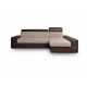 Canapé d'angle convertible CAPRI 4 places gris et noir têtières repose tête