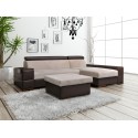 Canapé d'angle convertible et pouf CAPRI 