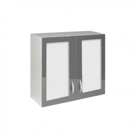 ÉLÉMENT HAUT 2 PORTES VITRINES 80CM