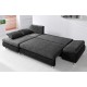 Canapé d'angle convertible MILO tissu maillé gris 4 places 280 cm