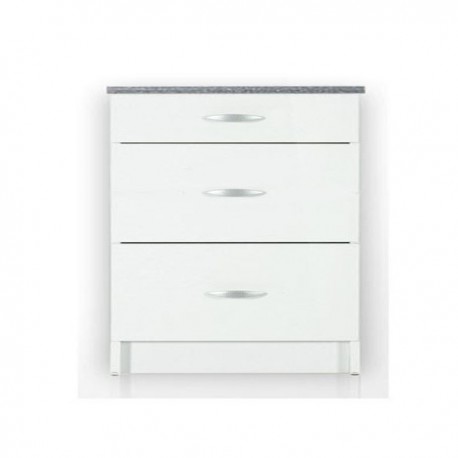 meuble cuisine bas 3 tiroirs 80 cm Casserolier OXANE