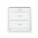 Meuble de cuisine casserolier 80 cm OXANE en laqué brillant avec 3 tiroirs