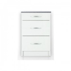 Meuble de cuisine casserolier bas 3 tiroirs 60 cm OXANE laqué brillant