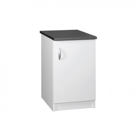 module de cuisine bas 1 porte 60 cm OXANE laqué brillant blanc