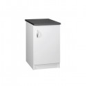 Meuble de cuisine bas 1 porte 60 cm OXANE laqué brillant avec 1 étagère