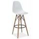 Tabouret de bar DSW style scandinave ENZO blanc pied bois