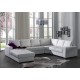 magnifique Canapé d'angle 6 places OARA blanc en cuir PU eclatant