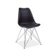 Chaise avec pieds métal TIM bleu, jaune, rouge, noir ou gris