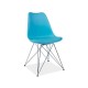 Chaise avec pieds métal TIM bleu, jaune, rouge, noir ou gris